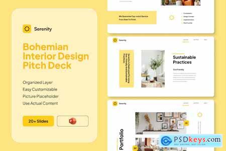 Bohemian Interior Design Pitch Deck PowerPoint