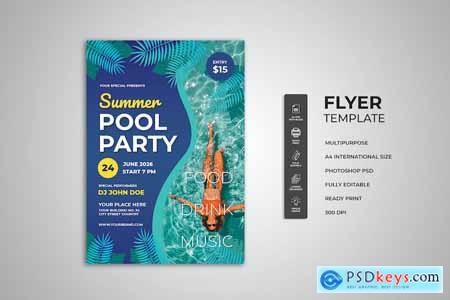 Summer Pool Party Flyer 8S6GYFX