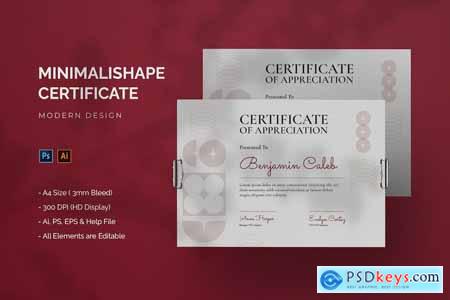 Minimalishape - Certificate Template