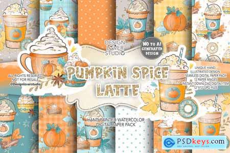 Pumpkin space latte digital paper pack