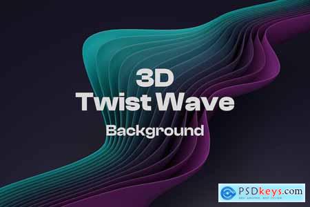 3D Gradient Twisted Wave Background