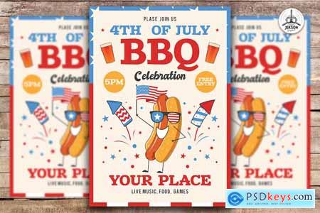 4th of July Flyer BBQ Poster