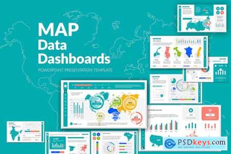 Map Data Dashboards PowerPoint Template
