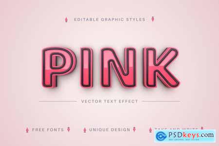 Pink Line - Editable Text Effect, Font Style