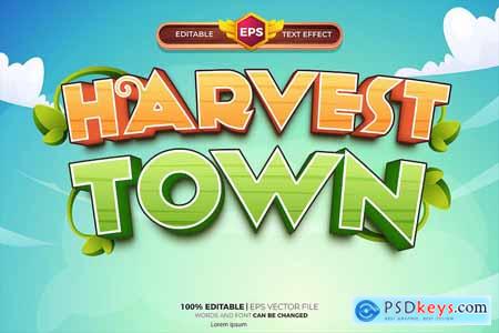 Harvest Town Cartoon Game Tittle Text Effect