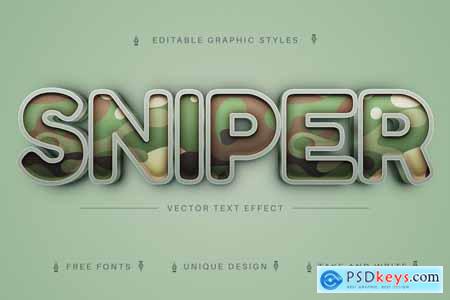 Sniper - Editable Text Effect, Font Style