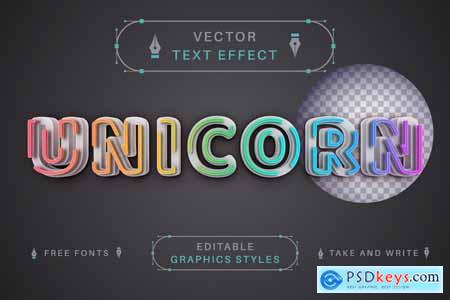 Cyber Unicorn - Editable Text Effect, Font Style