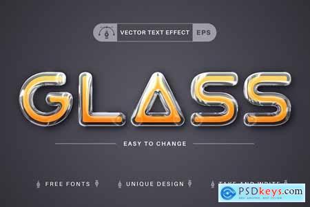 Yellow Glass - Editable Text Effect, Font Style