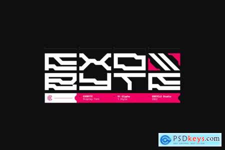 Exobyte - Futuristic Cyberpunk Techno Display Font