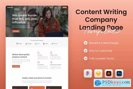 Content Writer Landing Page Template