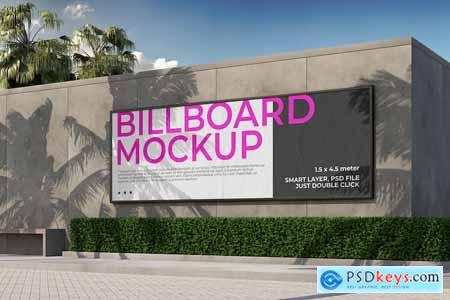 street wall billboard mockup 3KE97JA