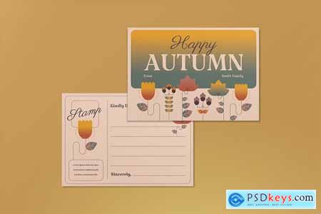 Cream Gradient Autumn Greeting Card Postcard