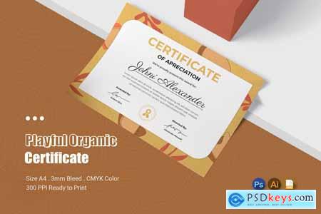 Playful Organic Shape Certificate
