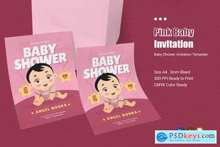 Pink Baby Shower Invitation