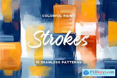 Colorful Paint Strokes Seamless Patterns