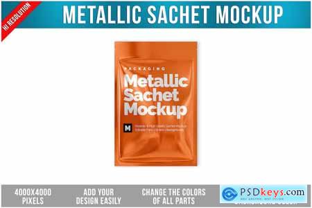 Metallic Sachet Mockup P86AKZV