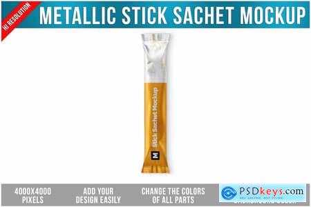 Metallic Stick Sachet Mockup