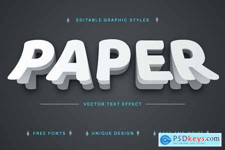 Paper Sticker - Editable Text Effect, Font Style