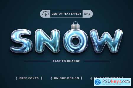 Snow - Editable Text Effect, Font Style