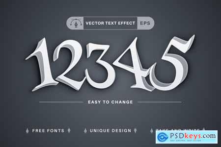First - Editable Text Effect, Font Style