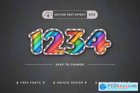 Rainbow Patch - Editable Text Effect, Font Style