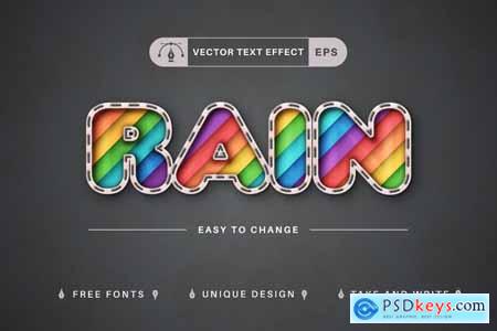 Rainbow Patch - Editable Text Effect, Font Style