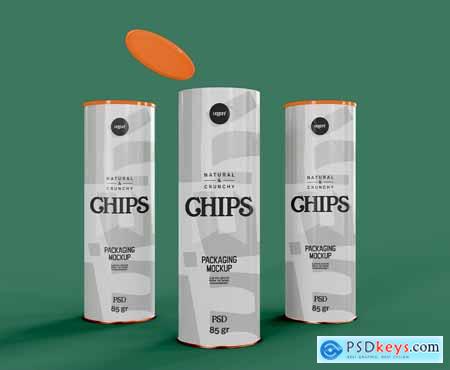 Potato Chips Paper Tube Mockup