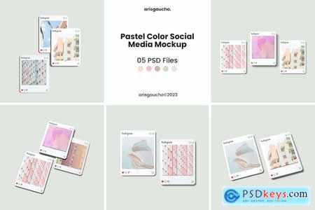 Pastel Color Social Media Mockup