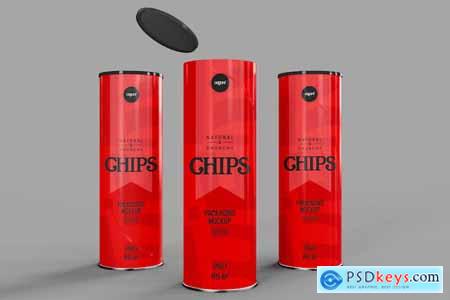 Potato Chips Paper Tube Mockup