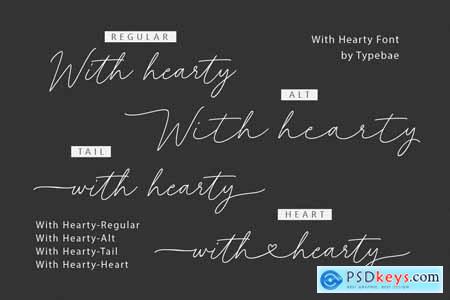 With Hearty - Wedding Heart Script Font