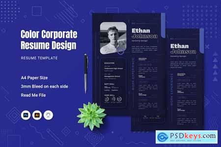 Color Corporate Resume