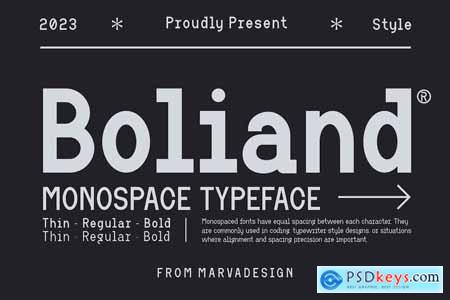 Boliand - A Modern Monospace Font