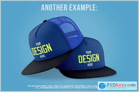 Snapback Cap with Sticker Mockup Template TDDHZZS