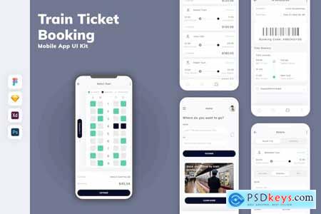 Train Ticket Booking Mobile App UI Kit