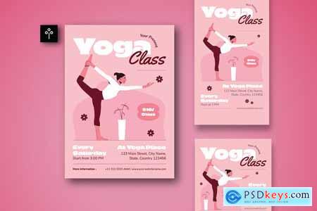 Flat Yoga Class Flyer Set 002