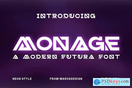 Monage - A Modern Futuristic Font