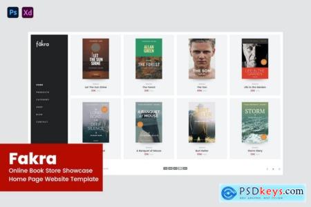 Fakra - Book Store Product Website Design Template