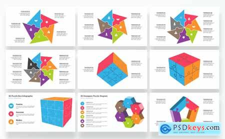 Geometric Puzzle PowerPoint Infographics Template