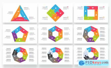 Geometric Puzzle PowerPoint Infographics Template