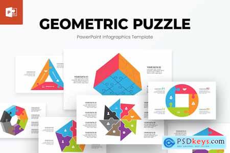 Geometric Puzzle PowerPoint Infographics Template