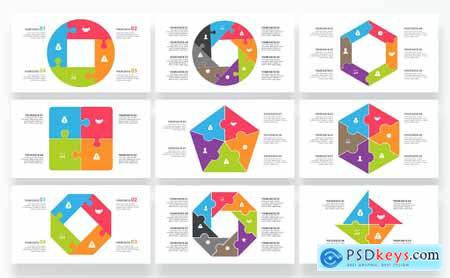 Geometric Puzzle PowerPoint Infographics Template