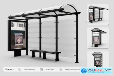 Billboard Bus Station Mockup