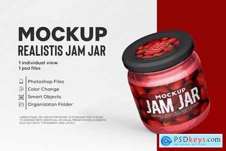 Jam Jar Bottle Mockup
