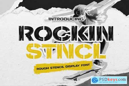 Rockin Stncl - Rough Stencil Display Font