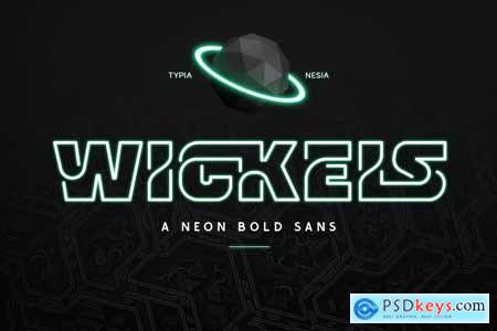 Wickels - Techno Scifi Neon Sign Font
