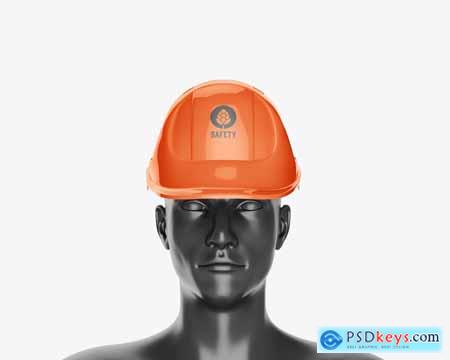 Construction Helmet with Manikin Mockup