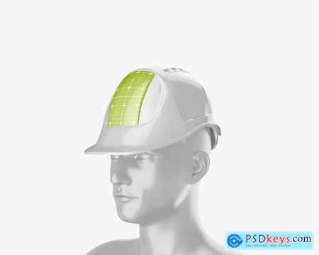 Construction Helmet with Manikin Mockup