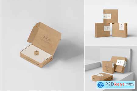 Paper Mailing Box Packaging Branding Mockup Set