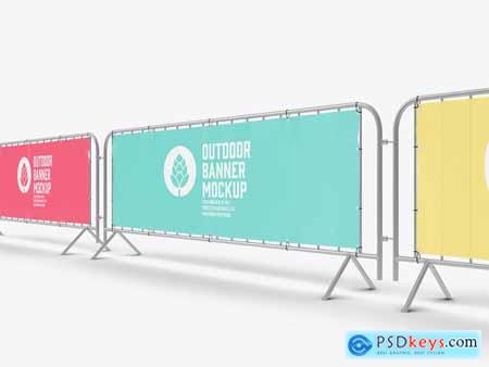 Set Outdoor Banners Mockup