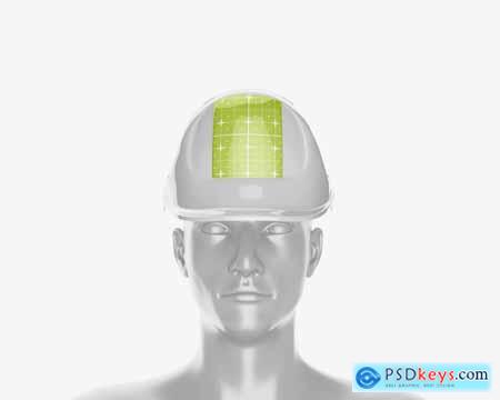 Construction Helmet with Manikin Mockup